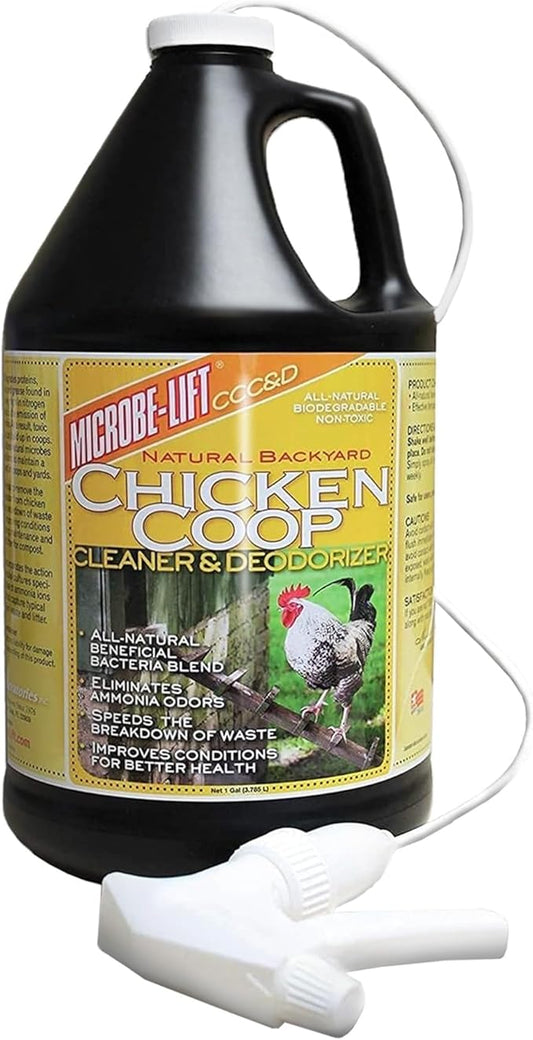 Microbe-Lift Chicken Coop Cleaner & Deodorizer – 1 Gallon – Natural Formula for Chicken Waste & Bedding – Safe for Poultry & Surfaces – Fresh Maintenance for Backyard Coops