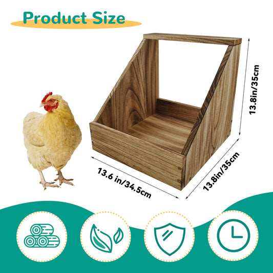 kathson Chicken Nesting Box,Wood Chickens Coop Nesting Boxes Single Compartment Hen Nesting Box Big Duty Laying Nest Boxes for Hens Ducks and Poultry(1 Pcs,No Perch)
