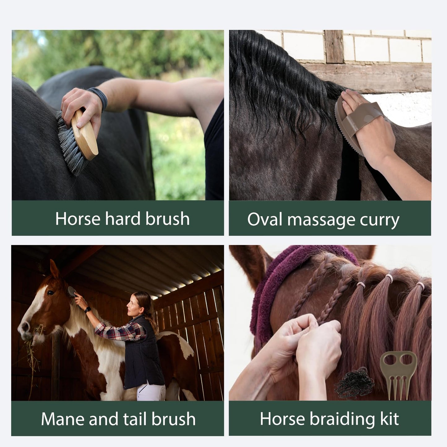 TERPUP Horse Grooming Kit 13 Piece, Horse Brushes for Grooming Supplies Set with Organizer Bag, Horse Brush & Curry Comb for Effective Cleaning, Gift for Horses Riders Beginners