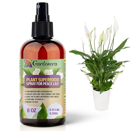 𝐁𝐄𝐒𝐓𝐒𝐄𝐋𝐋𝐄𝐑 Plant Superfood for Peace Lily Plants with B1 Vitamin, Glucose and Essential Minerals - Organic Plant Food Fertilizer for Indoor & Outdoor Peace Lilies Care - 8oz