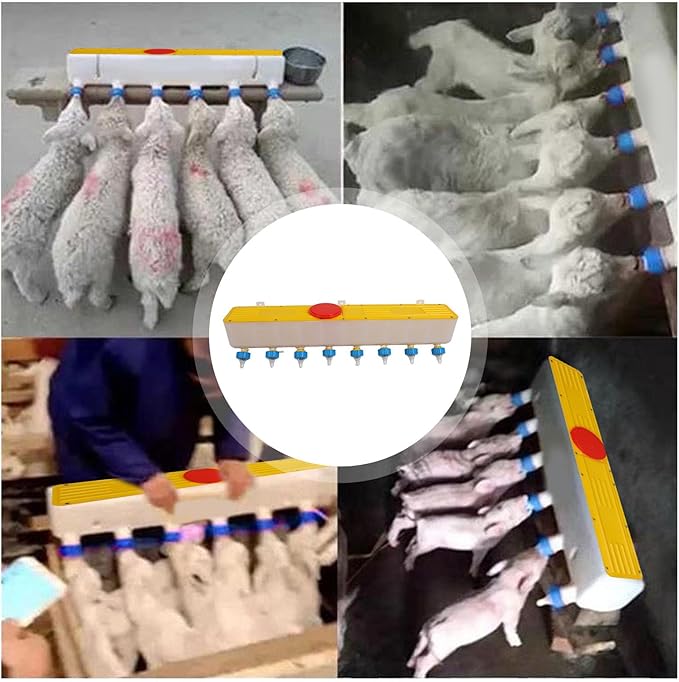 Honio Premium Silicone Lamb Drink Nipples Piglets Feeder 10L Kittens Calf Teat Lamb Feed Pigs Pig Raising Equipment 31.7In Poultry Feeders Ideal for Piglets Lamb and Calf Nutrition