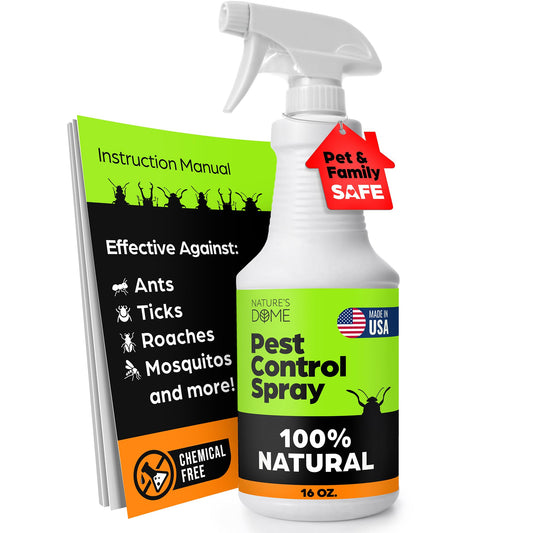 Nature's Dome Eco-Friendly Lab Tested – 16 oz – Pest Control - Insect, Spider, Fly, Flea, Ticks, Ant Spray Safe for Pets and Kids 100% Natural – Fast-Acting, for Indoor & Outdoor Use