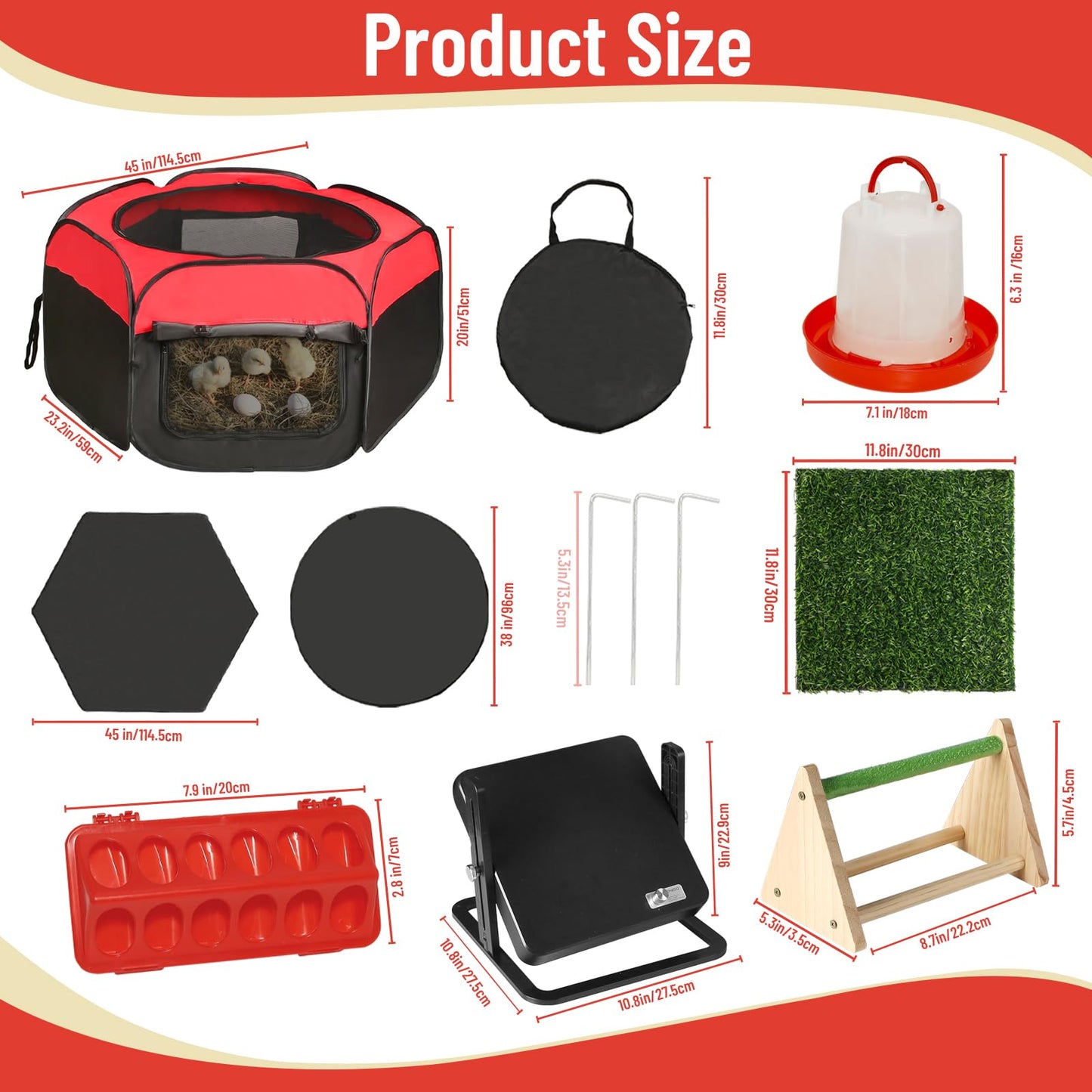 Brooder Box for Chick Starter Kit - 2025 Upgrade Dual Door Chicken Brooder Pen/Playpen/Tent with 10*10 in Brooder Heating Plate,Nesting Pad,Chicks Feeder＆Waterer,Chick Perch Up to 15 Chicks,Duck,Quail