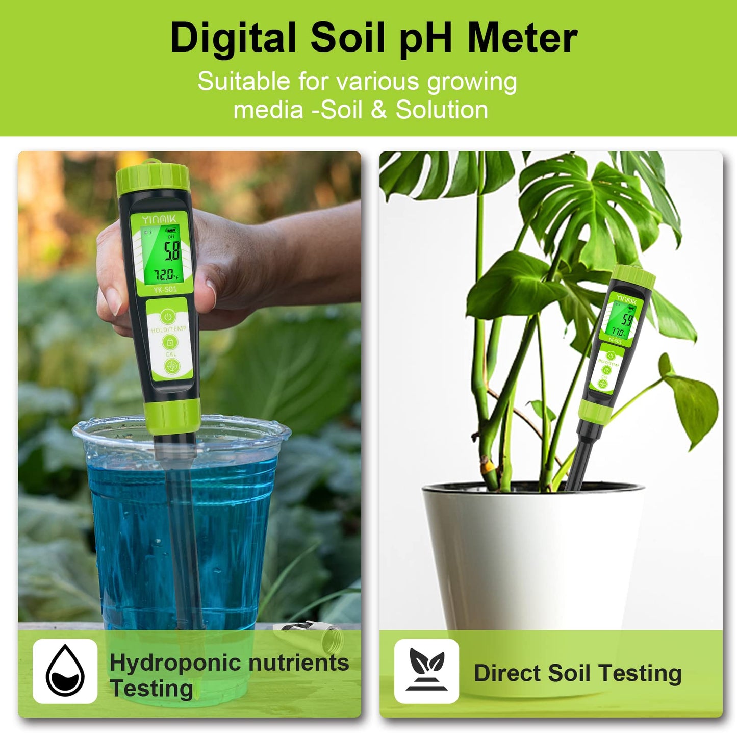 YINMIK Brix Refractometer and Soil pH Meter