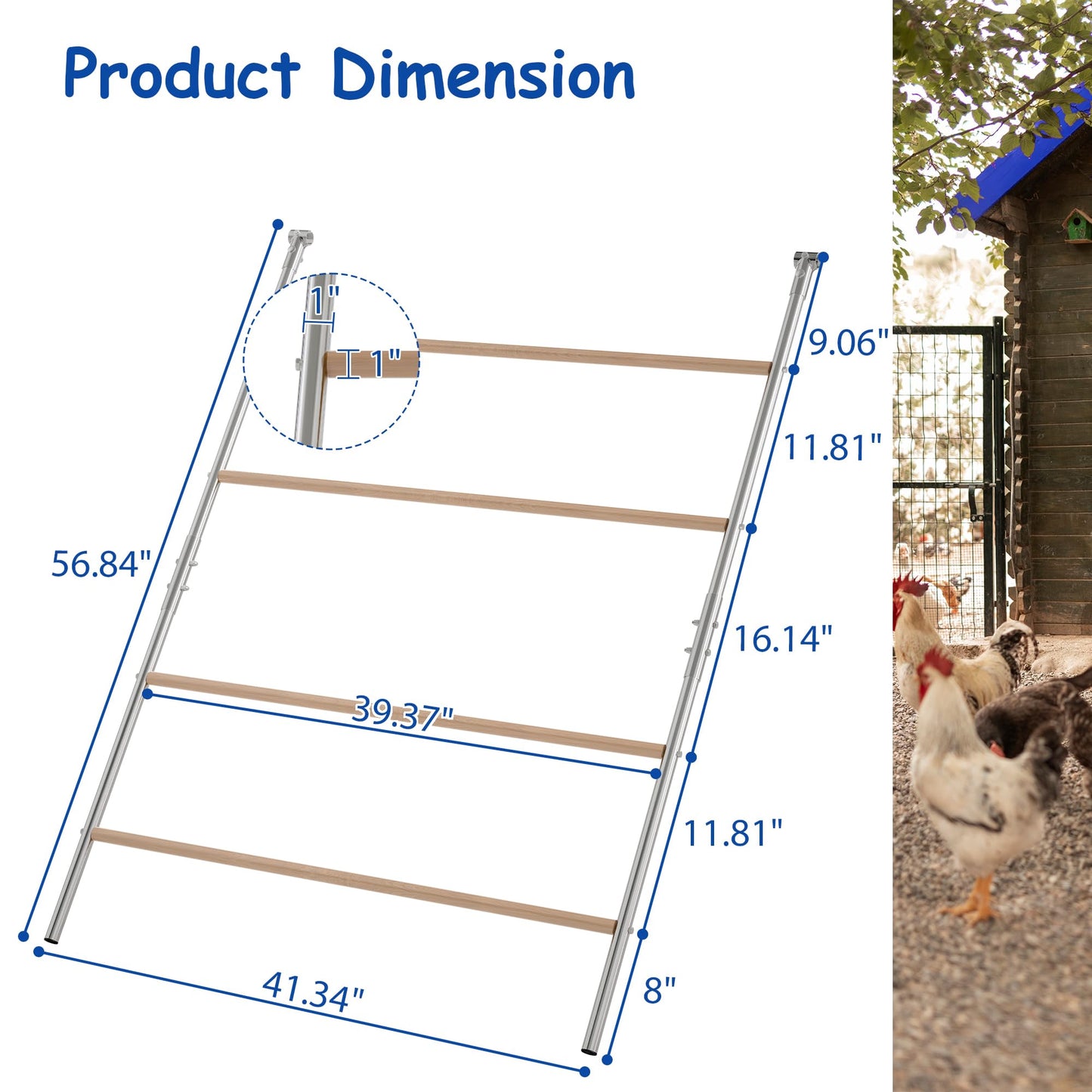 LZBEITEM Large Chicken Perch for Coop, Roosting Bar for Hen Stand,Funny Chicken Toy for Chicken Coop Accessories
