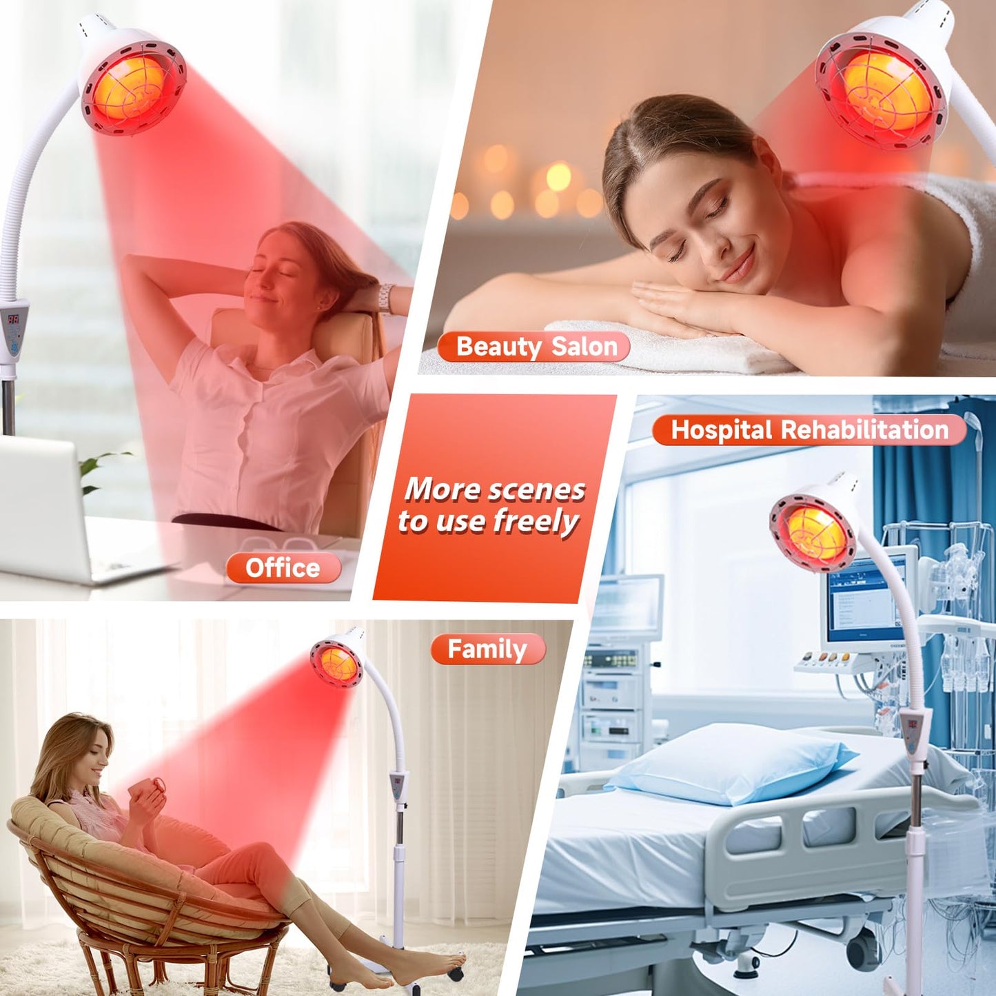 Rhmip Infrared Light,White 275W Near Red Infrared Heat Lamp for Relieve Joinpt Pain and Muscle Aches