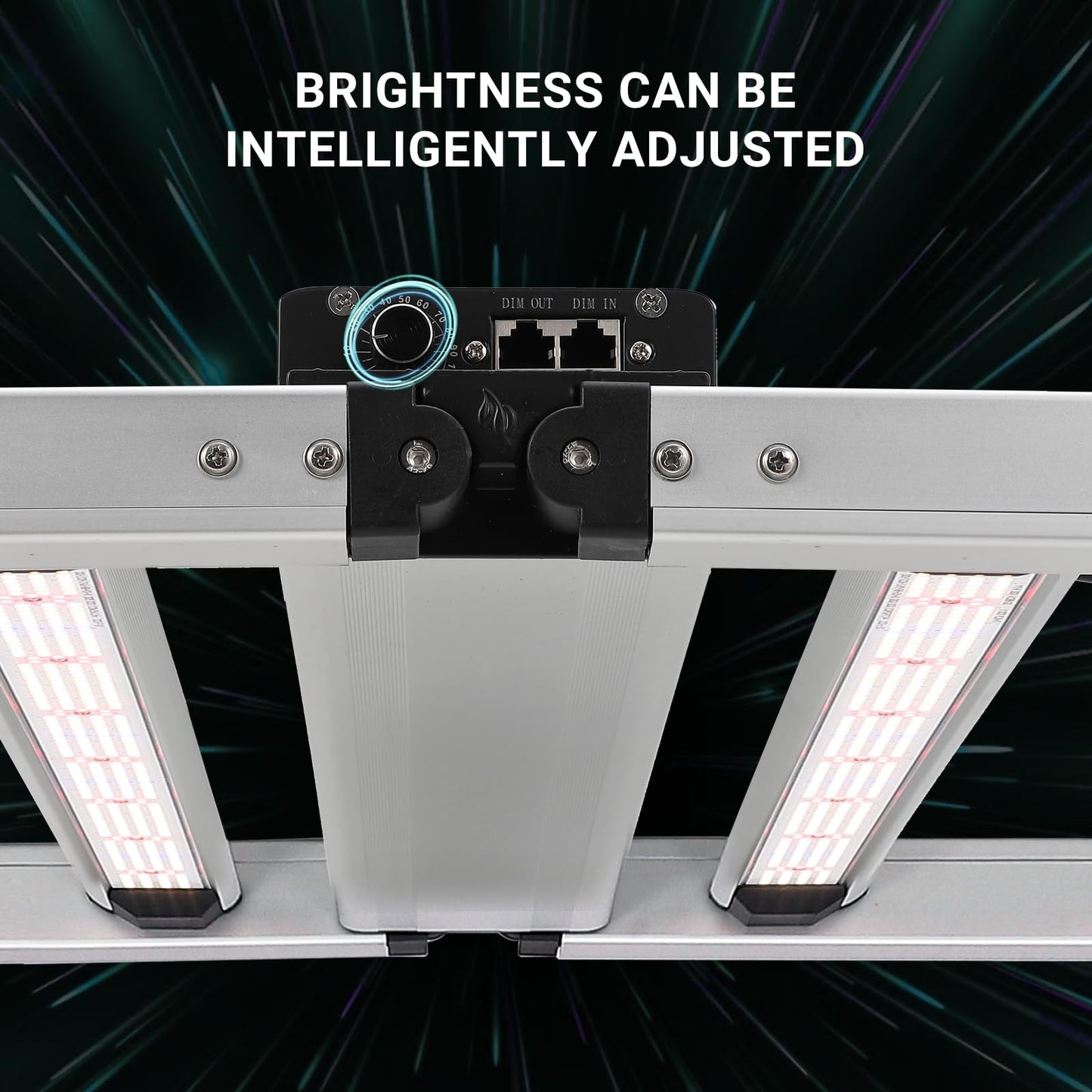 1000W Led Grow Lights, Foldable Full Spectrum Gray Light With LM281B Diodes, 10 Bars Dimmable Daisy Chain Grow Lights, Radiator, 4×4 Ft Core Coverage Commercial Grow Light for Hydroponics