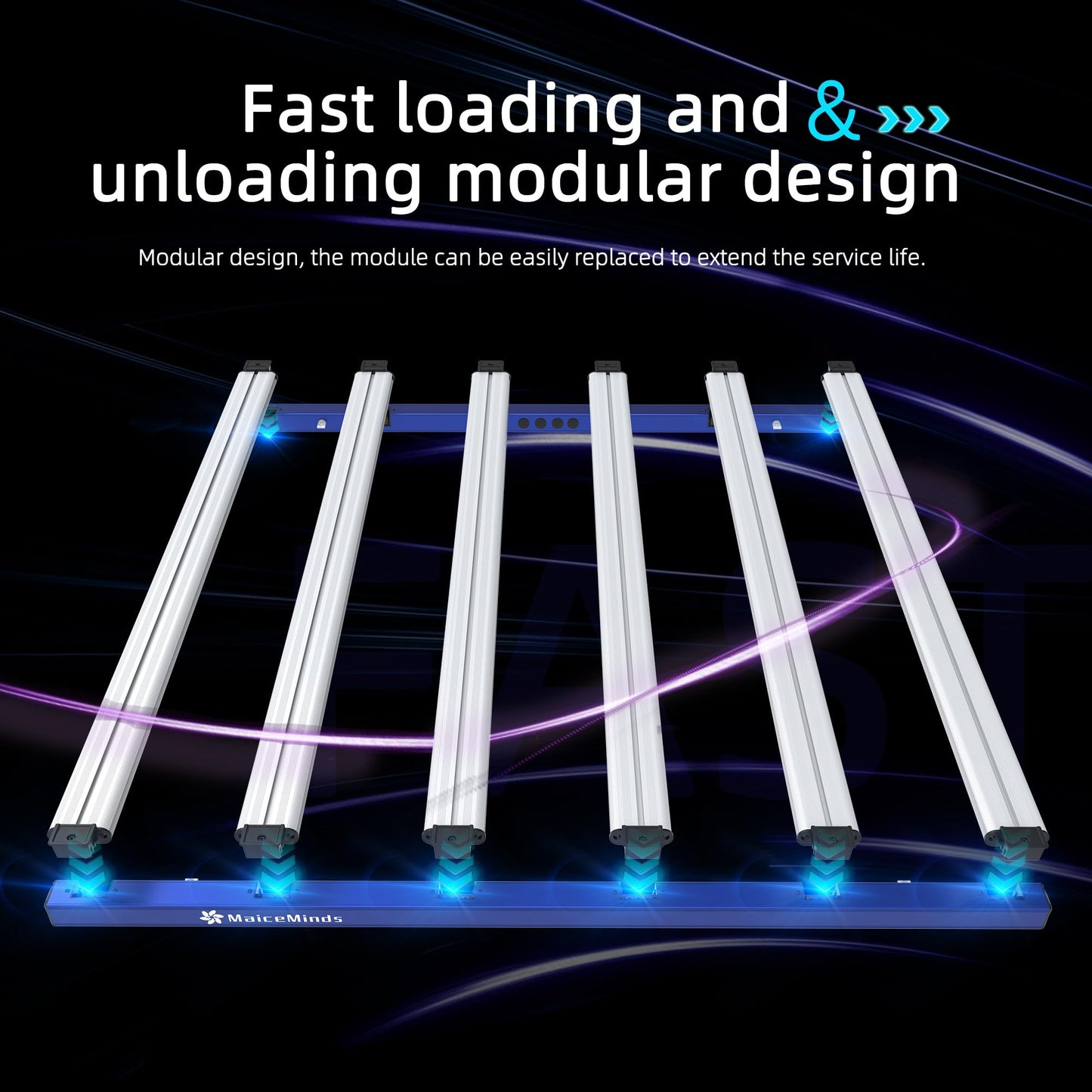 MaiceMinds 680W Led Grow Lights for Indoor Plants Full Spectrum Foldable and dimmable LED Grow Lights Daisy Chain 4x4/5x5ft Coverage Bar Style Growing Lamp for Indoor Plants