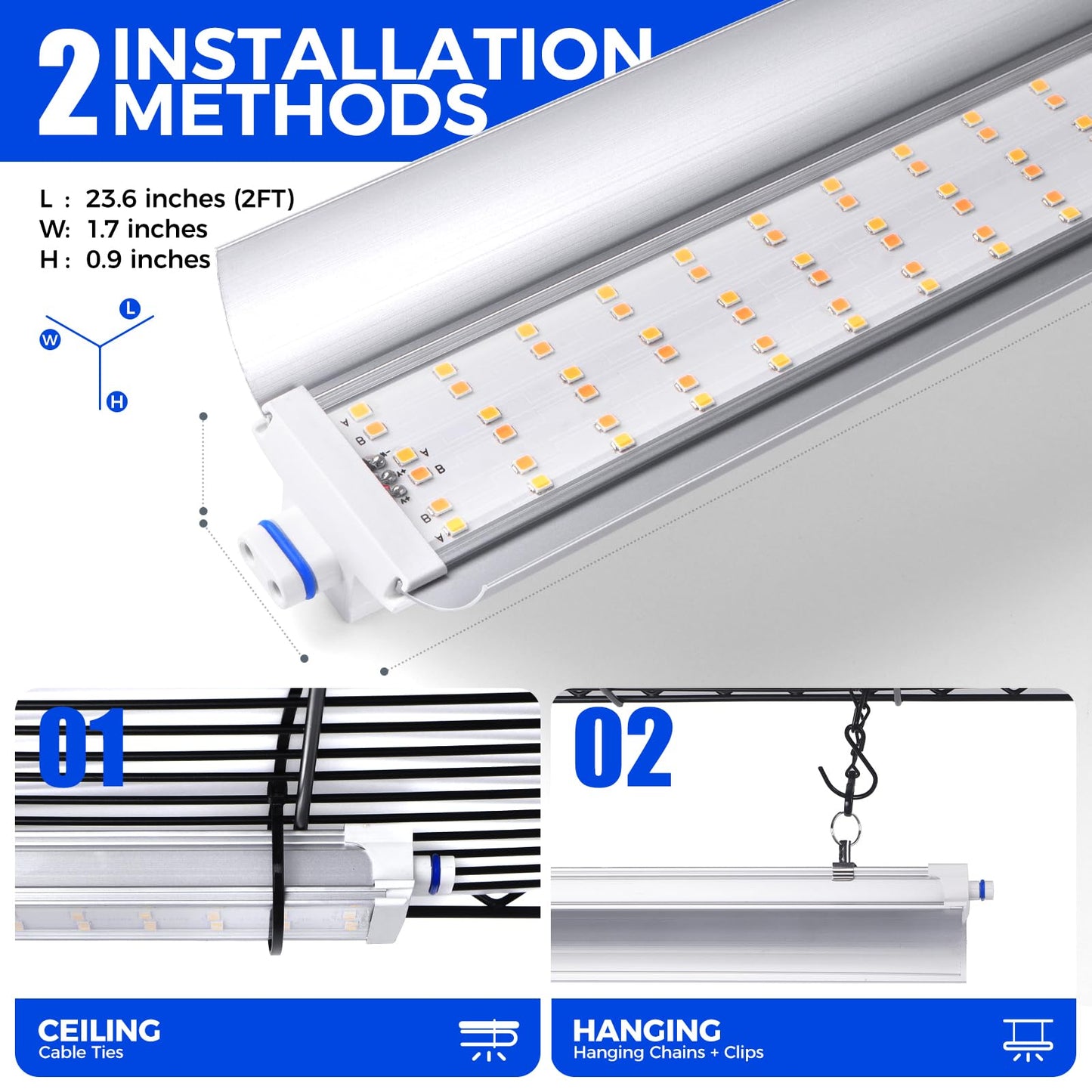 Barrina CX2Z Greenhouse with Grow Light for Indoor Plant & Seedlings, 6-Tier Plant Shelf with 2FT 30W(Per Light) Full Spectrum Plant Lights, 3 Adjustable Spectrum and Timer, 29x14x71 Inches
