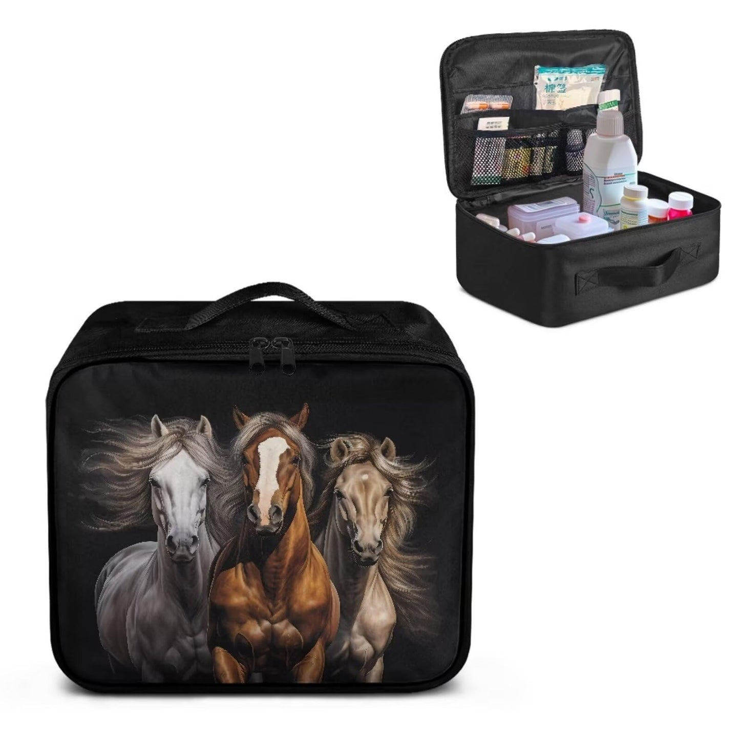 Rnyleeg Horse First Aid Kit Bag Portable First Aid Kits for Businesses Medium Emergency Medical Kit for Home Medicine Storage Bag