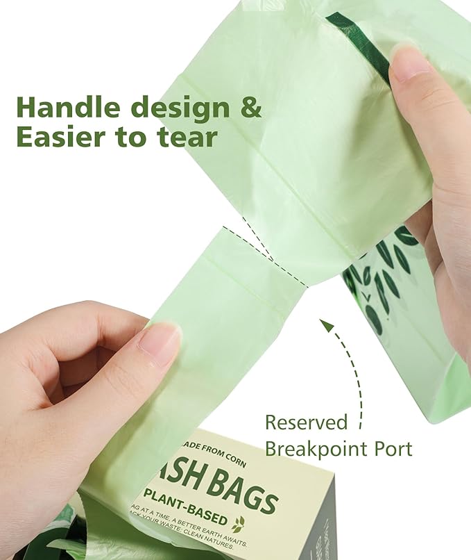 AYOTEE Small Compostable Trash Bags 3 Gallon Trash Bag with Handle, 11.36 Liter/100 Count Small Compost Bags 3 Gallon, Mini Biodegradable Compost Bags for Countertop Bin, Compostable Food Scrap Bag