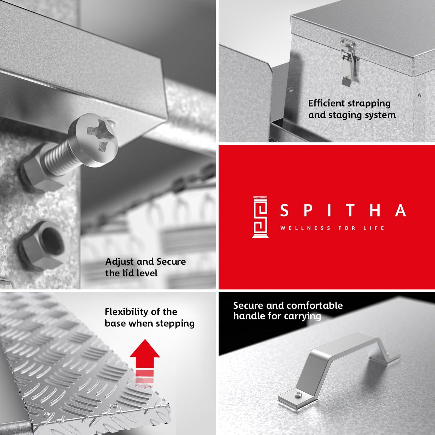 SPITHA Automatic Chicken Feeder-Large Metal Poultry Feeder(40lb Feed Capacity)16 Chickens for 14 Days Chicken Feeders No Waste Auto Food Dispenser Chickens Coop Accessories Chicken Food for Laying Hen