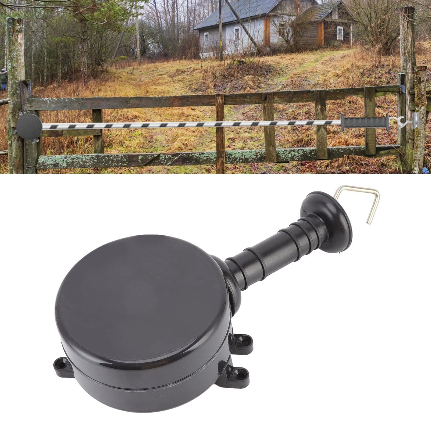 Electric Fence Gate Handle, Retractable Insulated 5m Energizing Rope Kit Heavy Duty Easy Installation Safety Agricultural Fencing Gate Handle for Farm Ranch Livestock Fence Accessories