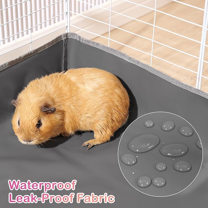 Waterproof Guinea Pig Cage Liner,Washable Tarp Bottom Base,Cage Liners for Small Animals,Hamster Chinchilla Hedgehog Ferret Rabbit. (Dark Grey-Paw, 12" X 24")