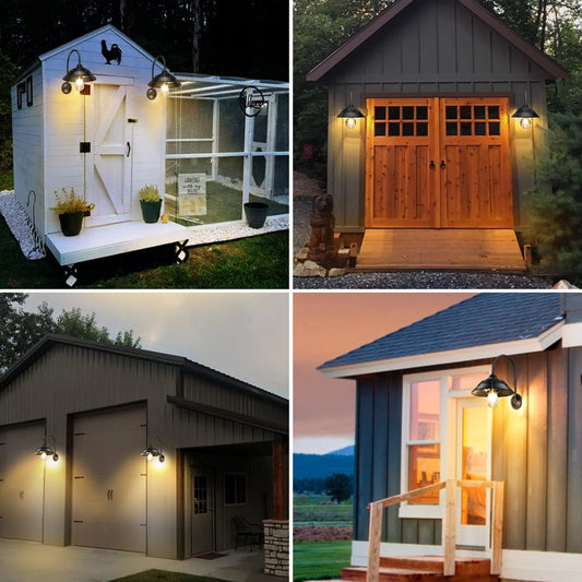 Ufelizor Solar Barn Light, Solar Wall Sconce Light Outdoor with 3 Lighting Modes & Motion Sensor, Waterproof Farmhouse Light Outdoor for Chicken Coop Garage Shed