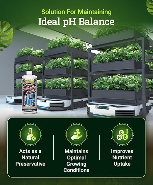 FoxFarm Cultivation Nation pH Up - Liquid Nutrient Solution Adjuster, Raises pH Levels for Hydroponic & Soil Gardens - Formulated with Potassium Hydroxide for Optimal Growth (Quart)
