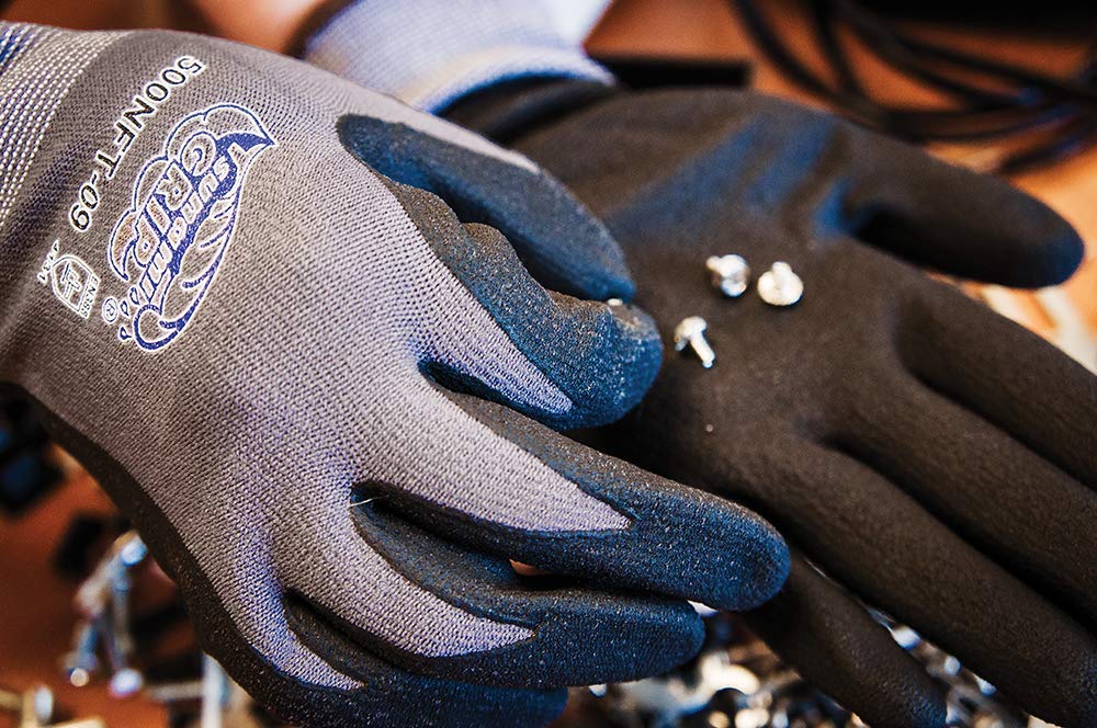 Global Glove 500NFT - Tsunami Grip New Foam Technology Nitrile Coated Gloves - X-Large - Case of 72 Pairs