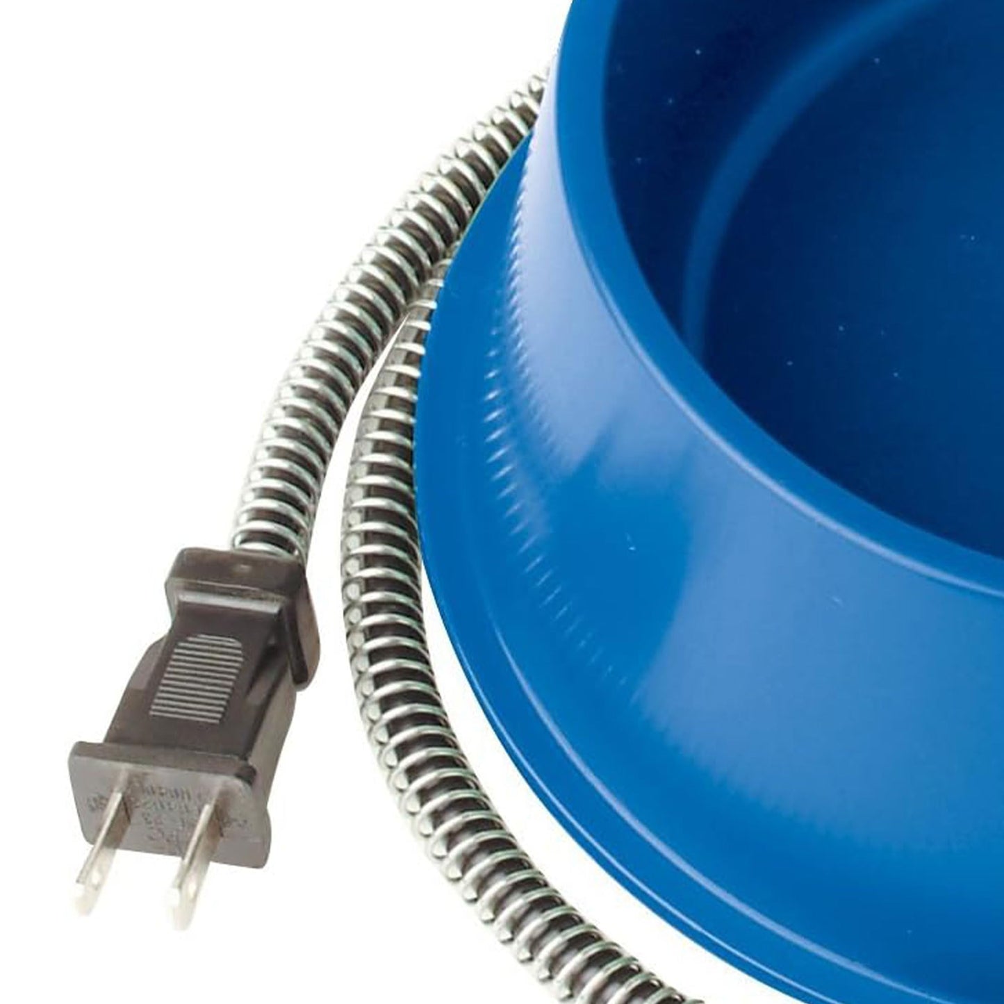 Farm Innovators 1 Quart Plastic Heated Pet Bowl with Anti Chew Cord and 25 Watts of Power for Rabbits, Dogs, Cats, and All Breed Sizes, Blue