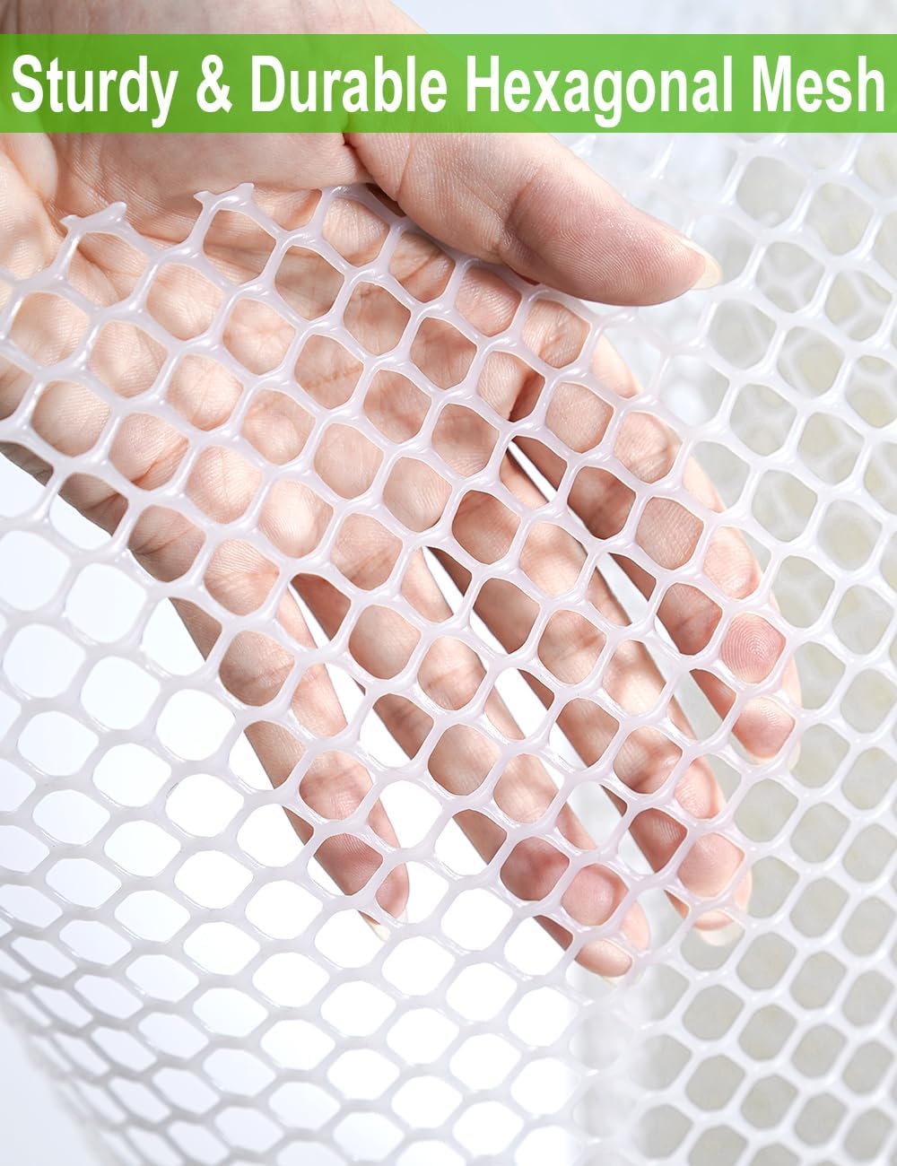 TOYPOPOR 16In x 15Ft Plastic Chicken Wire Fence Mesh, Hexagonal Fencing Wire for Gardening, Poultry Fencing, Chicken Wire Frame for Crafts, Floral Netting