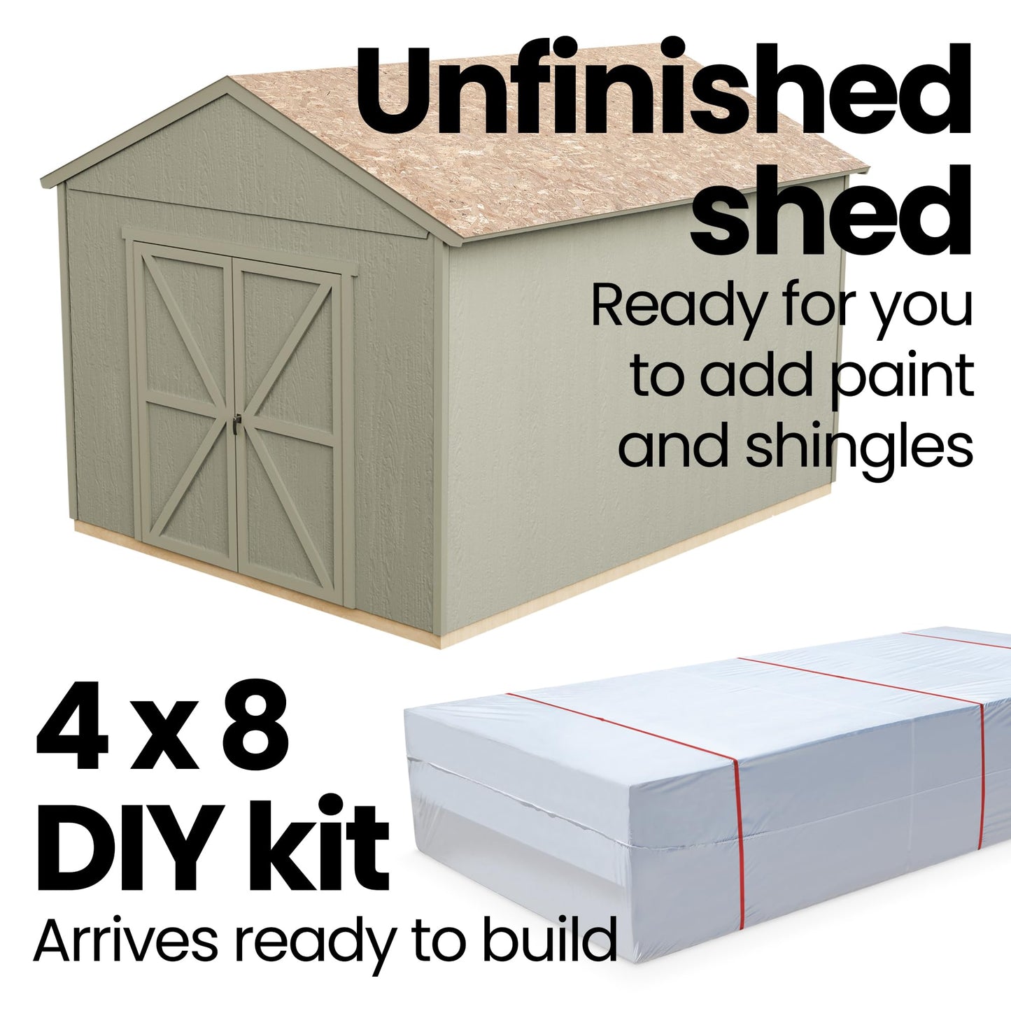 Handy Home Products Rookwood 10x12 Do-It-Yourself Wooden Storage Shed- Does not Include Floor kit, Paint, or Roofing Shingles