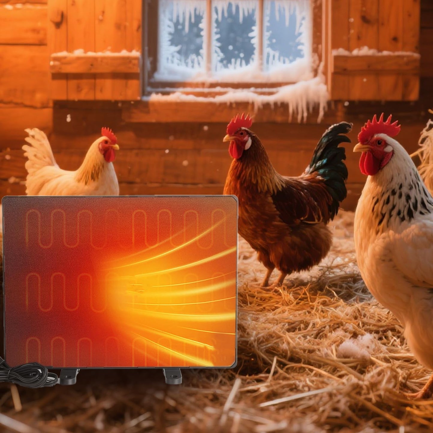 Chicken Coop Heater for Winter, Safe 140W Radiant Heat Panel with ETL Certification, Quiet & Light-Free Design, Ideal for Chicken Coops, Small Pets, and Under Desk Use