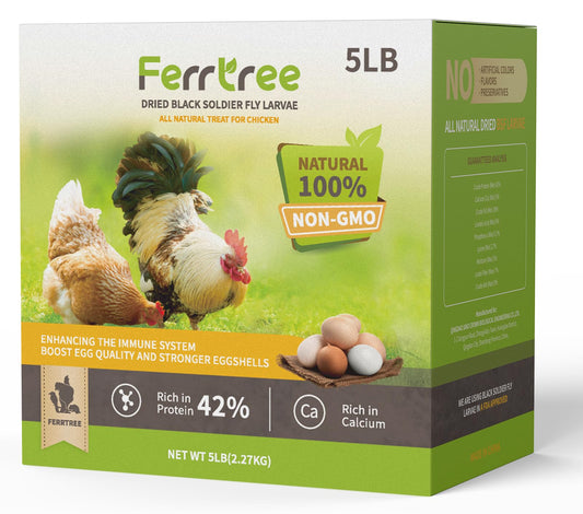 5LB Dried Worms Black Soldier Fly Larvae for Chickens Birds, High Protein 85x Calcium Than Mealworms 100% Natural Non-GMO, Tasty Treats Worms Grubs for Chickens Ducks Laying Hens
