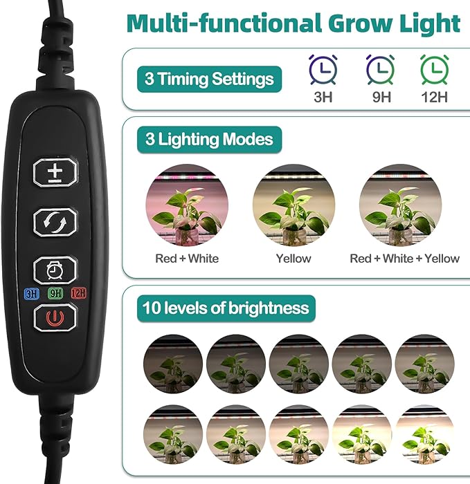 Indoor Greenhouse with Grow Lights 4 Tier Greenhouse with 4 Full Spectrum Plant Grow Lights for Early Spring Seed Germination and Indoor Growing
