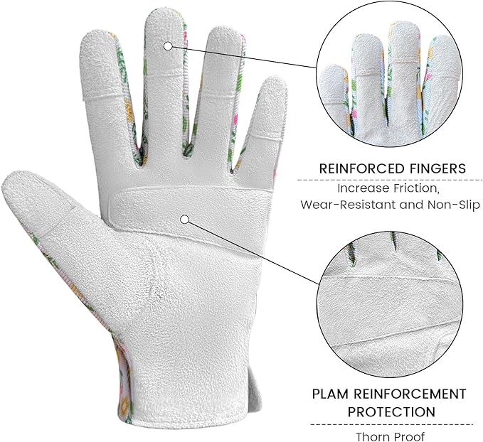 Gardening Gloves Thorn Proof, Breathable Garden Gloves for Women, Leather Work Gloves for Pruning, Planting