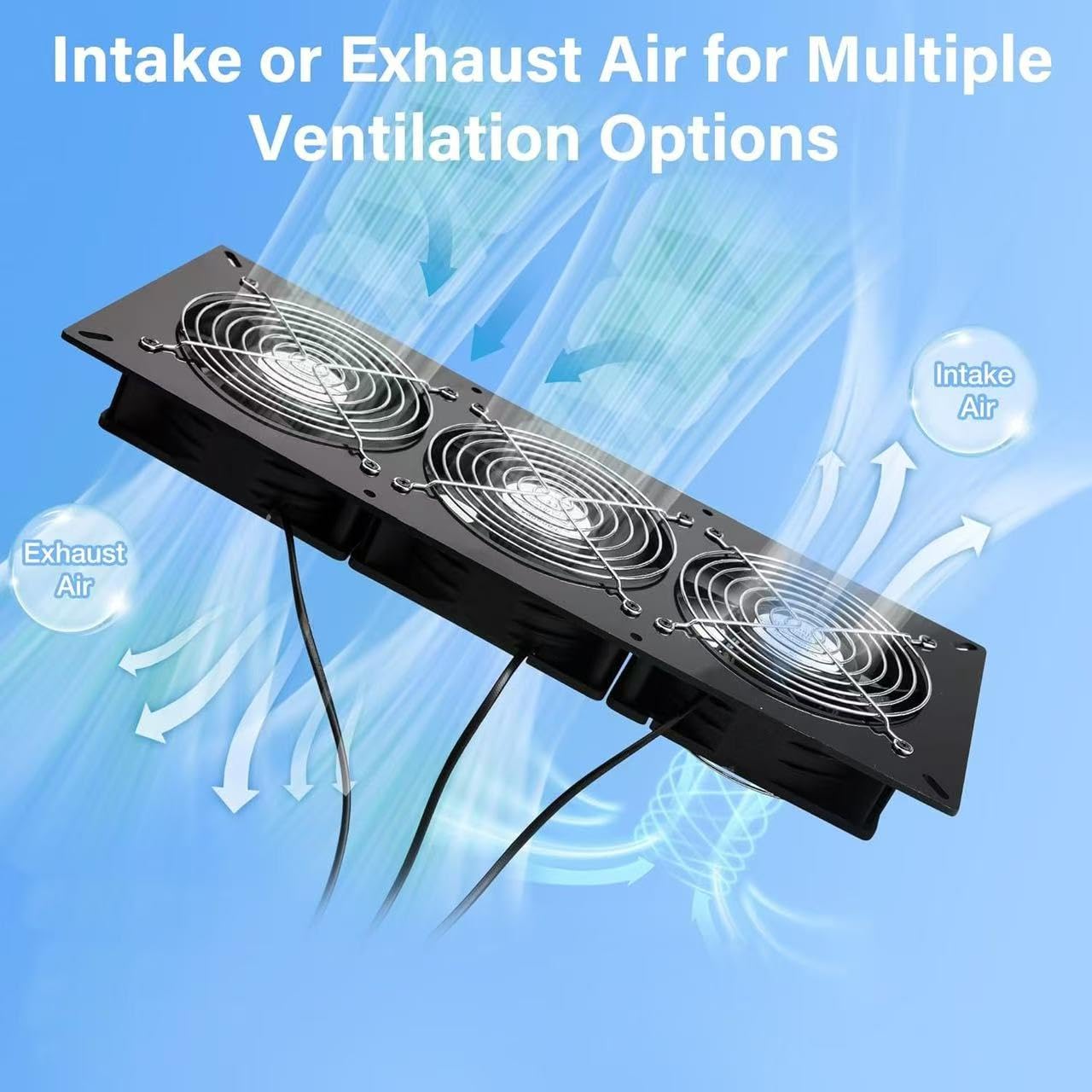 Fanspex Solar 3 Fan Kit, 25W Waterproofed Solar Powered Fans for Outdoor Chicken Coop, Greenhouse & Shed Intake or Exhaust Air