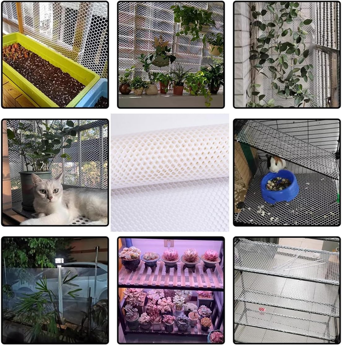 Plastic Chicken Wire Fence Mesh Poultry Fencing 11.81IN x 10FT Hexagonal Fencing Wire for Gardening, Floral Netting Chicken Wire Frame with 25Pcs Cable Ties