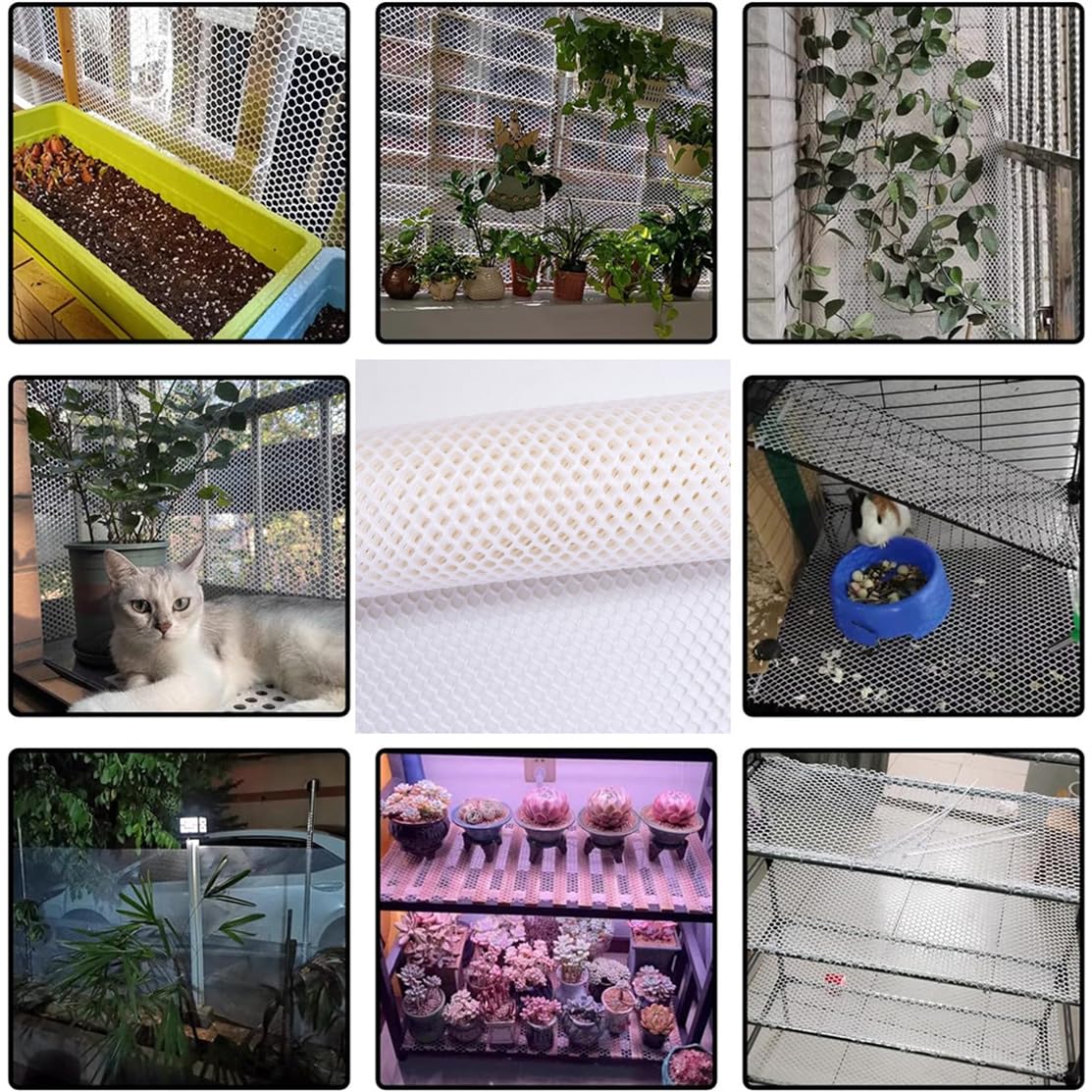 Plastic Chicken Wire Fence Mesh Poultry Fencing 11.81IN x 10FT Hexagonal Fencing Wire for Gardening, Floral Netting Chicken Wire Frame with 25Pcs Cable Ties