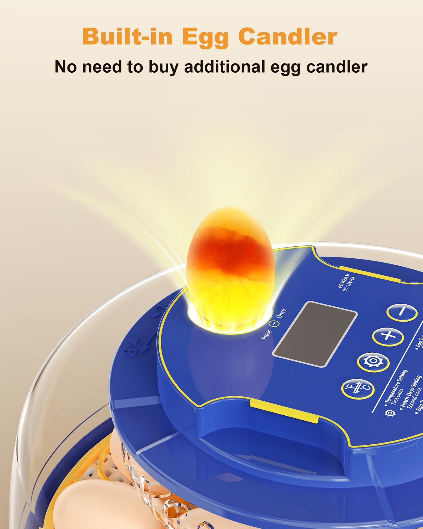 18 Chicken Egg Incubators for Hatching Eggs: Egg Incubator with Automatic Egg Turning and Humidity Control - Egg Candler - Temperature & Humidity Display - Used to Hatch Quail, Chicken, Duck and Goose