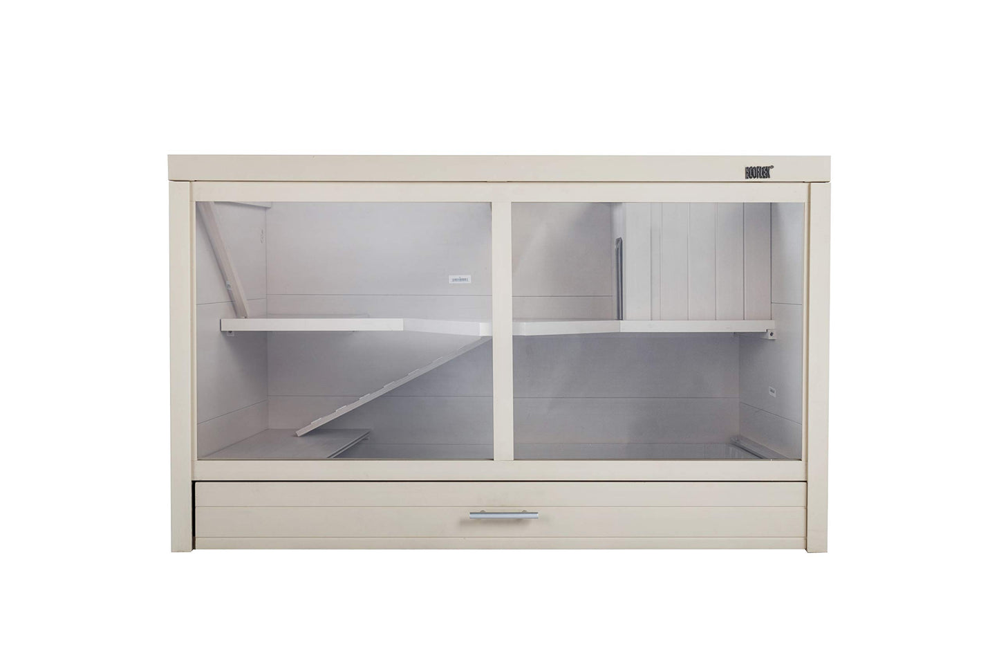 New Age Pet ECOFLEX Park Avenue Indoor Rabbit Hutch - Durable Composite with Scratch-Resistant Polycarbonate Panel, Stainless Steel Mesh Lid, Easy Assembly, 2 Rabbits Capacity