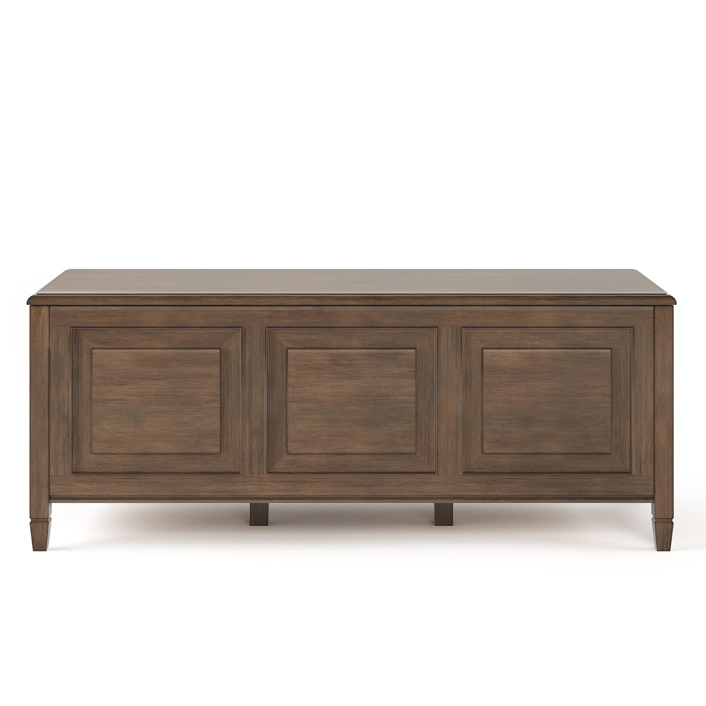 SIMPLIHOME Connaught Entryway Storage Bench - 51 inch Wide Solid Wood Storage Trunk Seat in Natural Aged Brown, Traditional Bench for Entryway or Living Room with Lift-Up Lid and Decorative Moulding