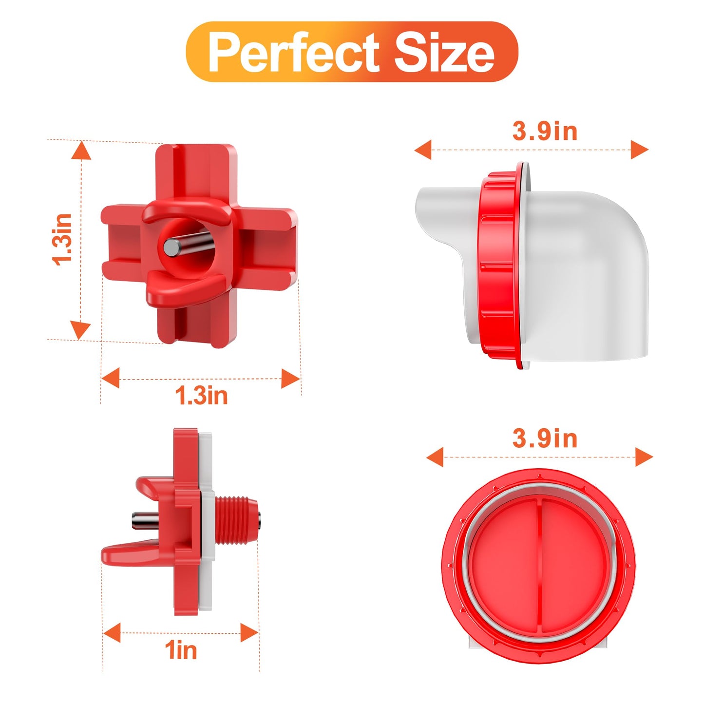 ZenxyHoC Chicken Feeders and Waterers, 4 Ports Chicken Feeder No Waste and 4 Packs Chicken Water Nipples
