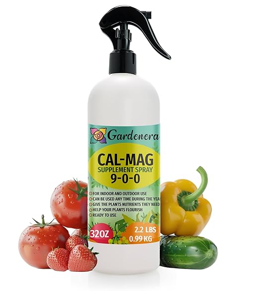 𝐏𝐑𝐄𝐌𝐈𝐔𝐌 Ultra Pure Professional Grade Cal-Mag Fertilizer Spray - 32oz Bottle - High-Grade Calcium, Magnesium & Iron Plant Supplement - Corrects Common Plant Deficiencies (9-0-0 NPK)