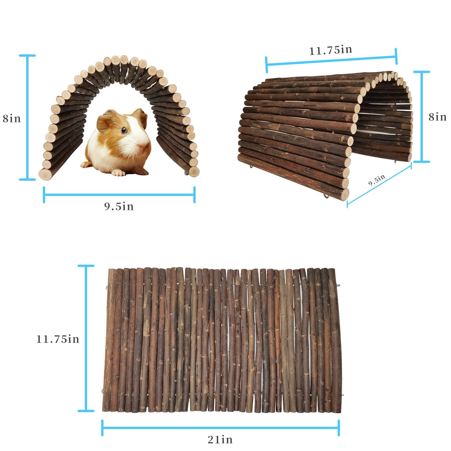 AGGQQA Guinea Pig Hideout Rabbit Hide Rat Cage Accessories Extra Large Wooden Tunnel Hut Hideaway for Pig Hideout Tortoise Hedgehog Ferret and Chinchilla
