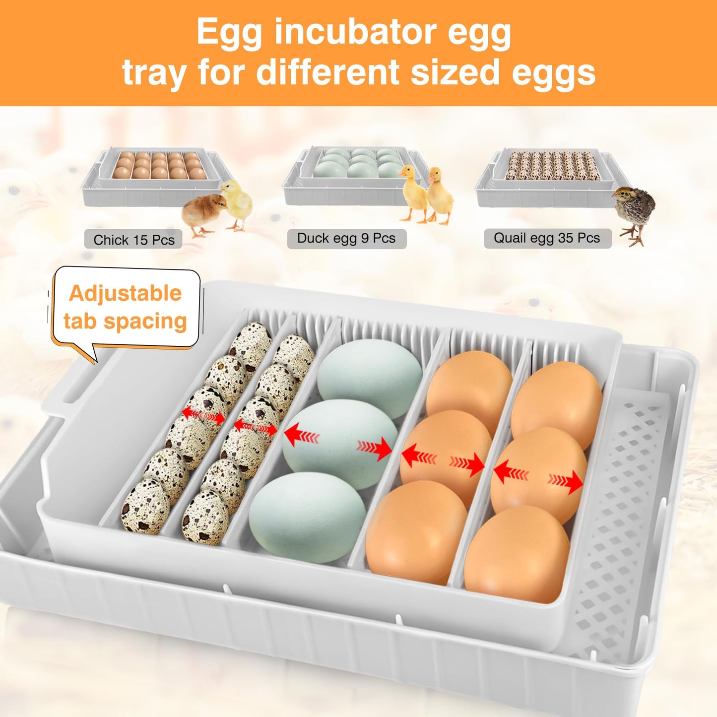 Incubators for Hatching Eggs 15-35 Eggs Incubator with Automatic Egg Turning and ℉Temperature Display LED Candler Poultry Incubator for Hatching Chicken Duck Deviled Egg Containers (Blue)