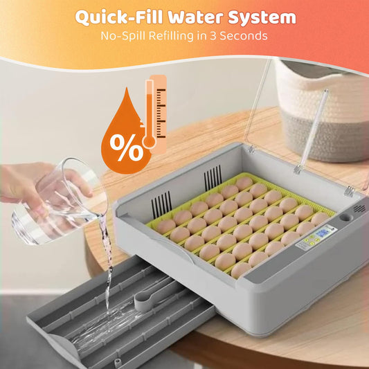 36 Eggs Incubator for Hatching Chicks with Automatic Turner Temperature & Humidity Control, Multifunctional Ultra-Clear Panoramic View with Hatch Days & Egg Candler for Chicken, Duck, Goose, Bird