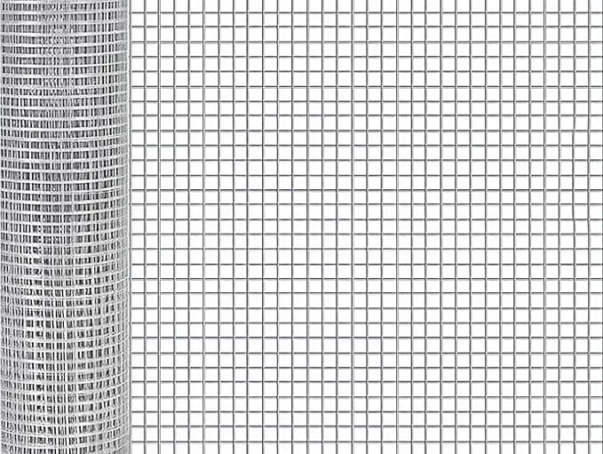 Hardware Cloth 48inx100ft 1/2 Inch Galvanized, Chicken Wire Fence Chicken Rabbit Snake cage Wire Fence Mesh Roll,Garden Plant Welded Metal Wire Fence,Poultry Animal Netting cage Screen.