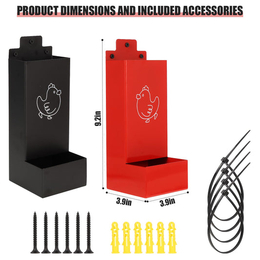 Automatic Chicken Grit Feeder,2 Pack Metal Hanging Chicken and Poultry Feeder,No-Waste Design,Easy to Install and Clean,Ideal for 5-6 Chickens