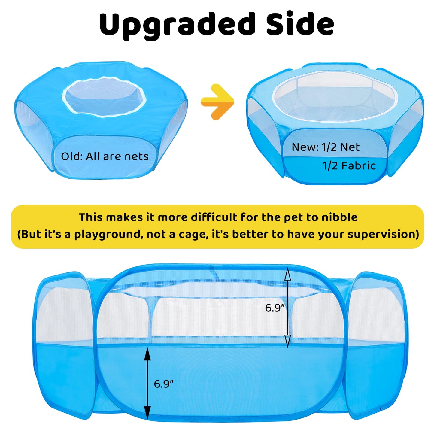 Amakunft Small Animal Pop-Up Playpen with Mesh Cover, 47'' x 23.6'' x 15'' Chicken Brooder Box, Play Pen Indoor Outdoor for Guinea Pigs, Bunny, Rabbits, Ferrets, Chinchillas, Kittens