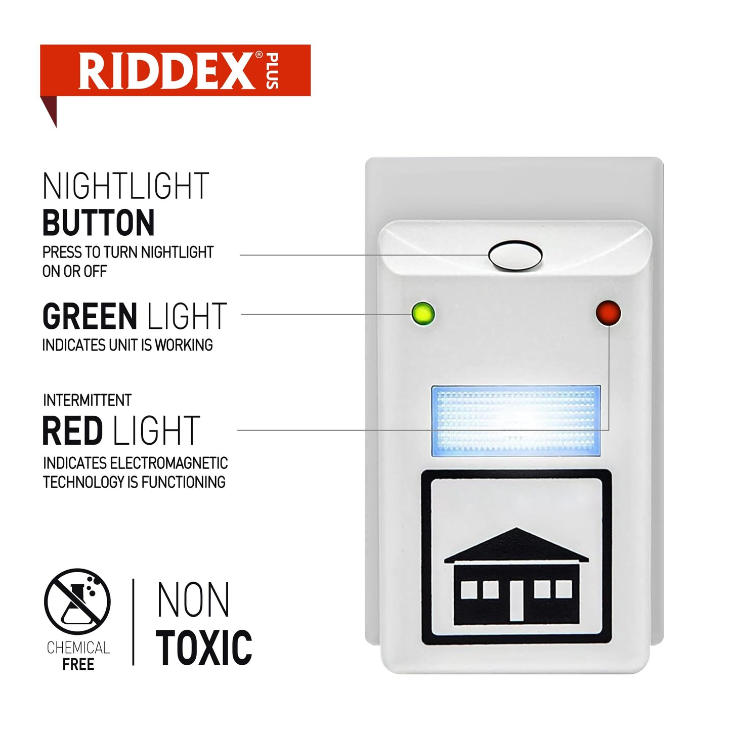 RIDDEX Plus Insect Repellent | Plug in, Mouse Deterrent - Pest Control for Defense Against Rats, Mice, Roaches, Bugs and Insects | Control Pests with No Toxins | White 2-Pack