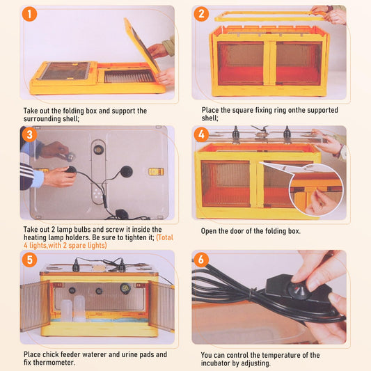 PKNYBZH Chick Brooder Box for Chicks with Feeder and Waterer, Chicken Brooder Heater Warms up to 30 Chicks, Poultry Breeding Box Suitable for Chick Duckling Parrot Lizard (28" L x 19" W x 15" H)
