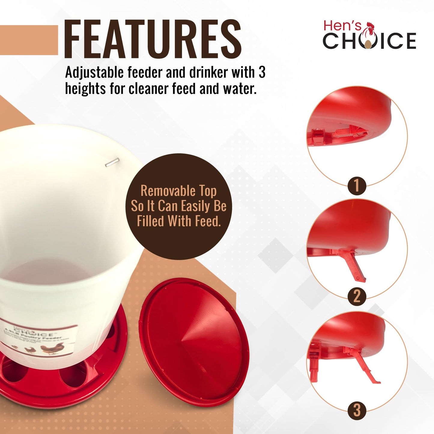 Hen's Choice™ Chick Feeder and Waterer Set, 6.5 lb Feeder, 1.5 L Waterer