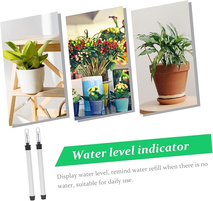 Angoily 2pcs Water Level Indicator Moisture Meter Water Level Buoy Water Level Reminder Soil Hygrometer Water Shortage Reminder Plants Soil Test Kit Pot for Scale White Indoor Plastic