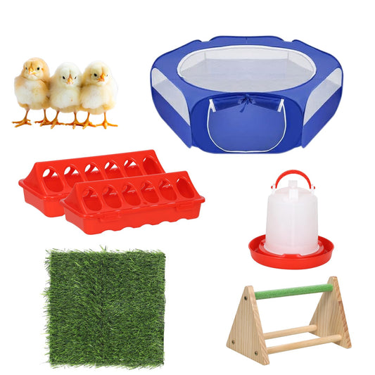 HORTUSGO 2025 Upgrade 6-in-1 Chicken Brooder Box for up to 24 Chicks/Ducks/Quails, Brooder Box for Chicks Includes Foldable Pop-up Pet Tent, Perch, 2 Chick Feeders, Chick Waterer, and Nesting Pad