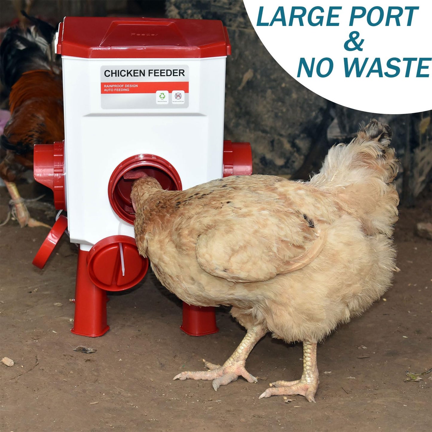 Float-Controlled Automatic Chicken Waterer & No Waste Feeder Kits - Chicken Coop Accessories, Poultry Waterer and Feeder, Two Buckets 3 Gallon/18-23 Pounds
