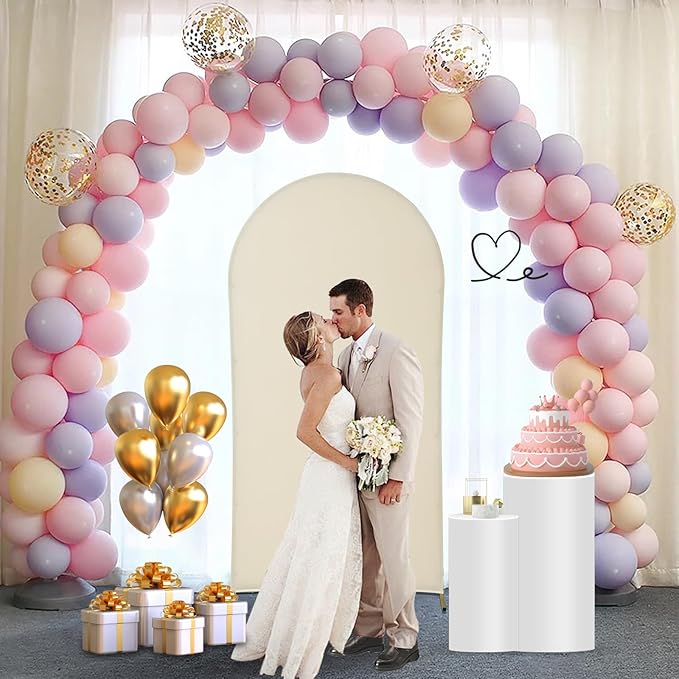 Wedding Arch Backdrop Stand, Gold Metal Arch Backdrop Stand for Wedding Baby Shower, Birthday, Anniversary, Graduation Garden Balloon Arch Decoration (Gold-5.9X2.6FT)
