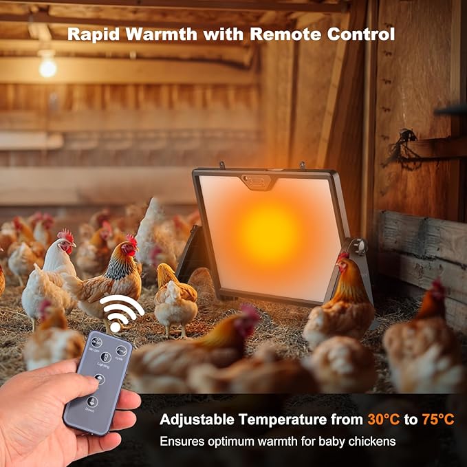 Chicken Coop Heater, 180W Chick Brooder Heating Plate, 17"x13" Double-Sided Brooder Heater Plate for Chicks Ducks and Birds, Adjustable Temperature & Angle, Perfect Chicken Coop Accessories